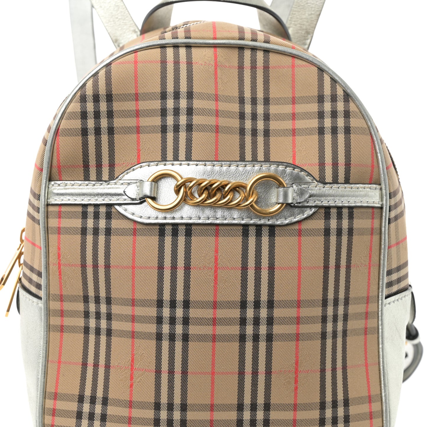 Smooth Calfskin 1983 Knight Check Link Backpack Silver