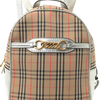Burberry Smooth Calfskin 1983 Knight Check Link Backpack Silver 7 of 10