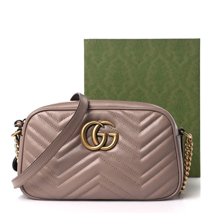 Gucci Calfskin Matelasse Small GG Marmont Chain Shoulder Bag Porcelain Rose 10 of 10