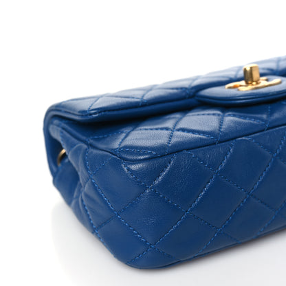 Chanel Lambskin Quilted Pearl Crush Mini Rectangular Flap Blue 9 of 10