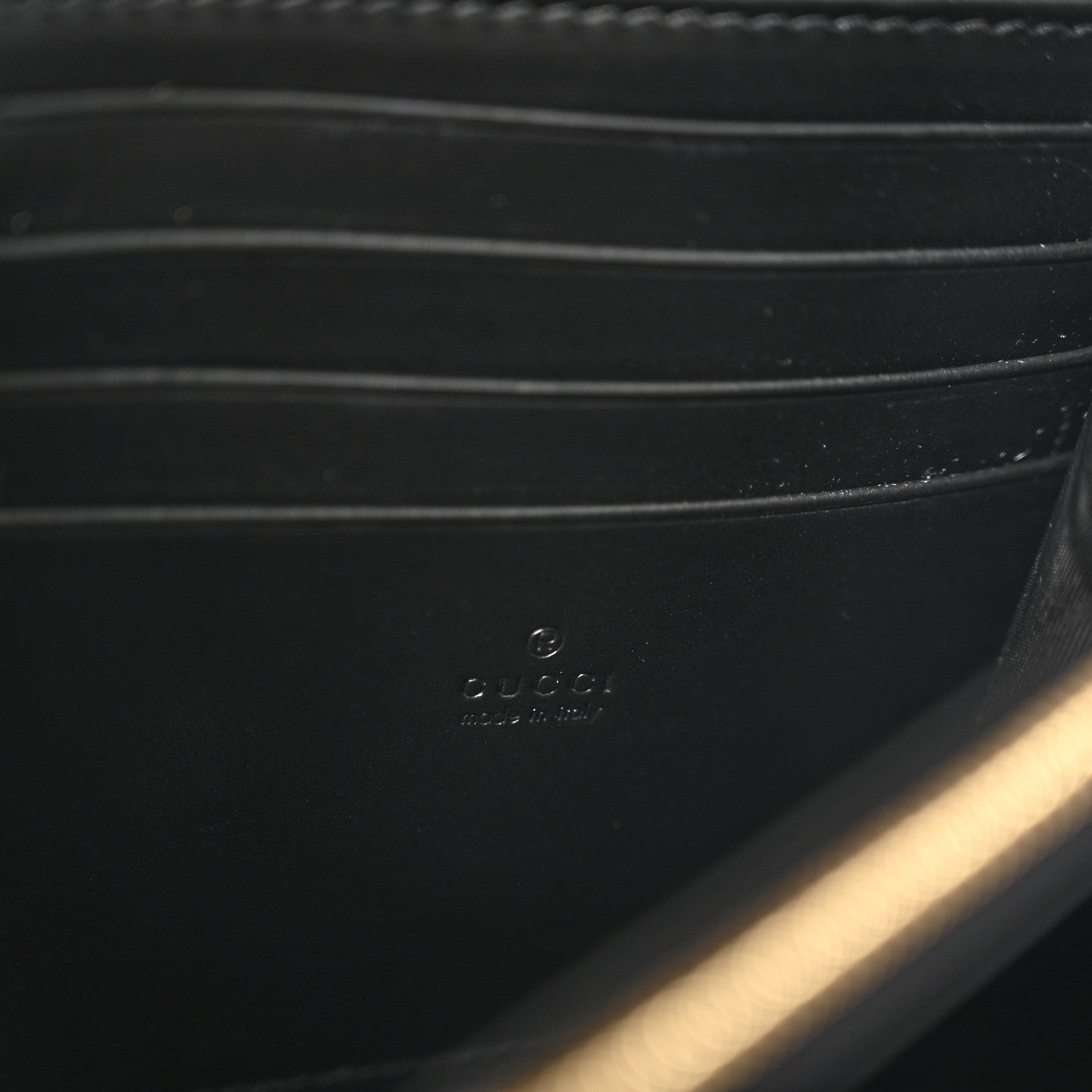 Gucci Calfskin GG Debossed Chain Wallet Black 6 of 10