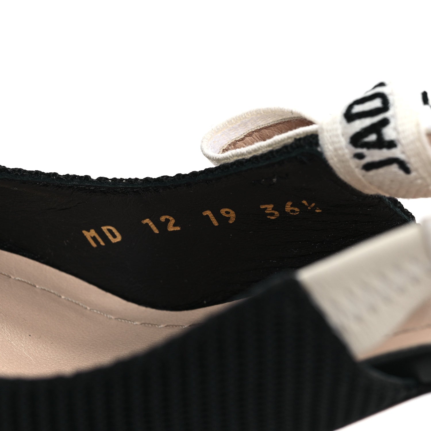 Christian Dior Technical Canvas Ribbon J'Adior Slingback 100mm Pumps 36.5 Black 8 of 8