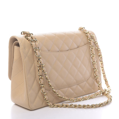Chanel Caviar Quilted Jumbo Double Flap Beige Clair 3 of 10