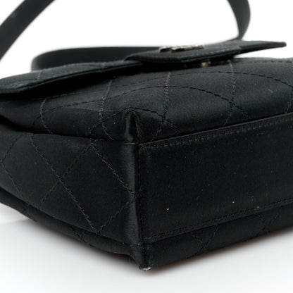 Chanel Satin Quilted Crystal CC Mini Square Flap Black 9 of 11