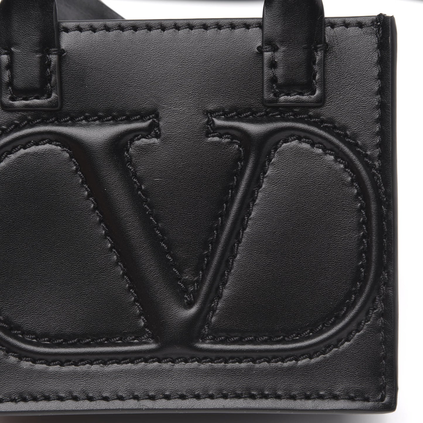 Calfskin VLogo Micro Walk Tote Black