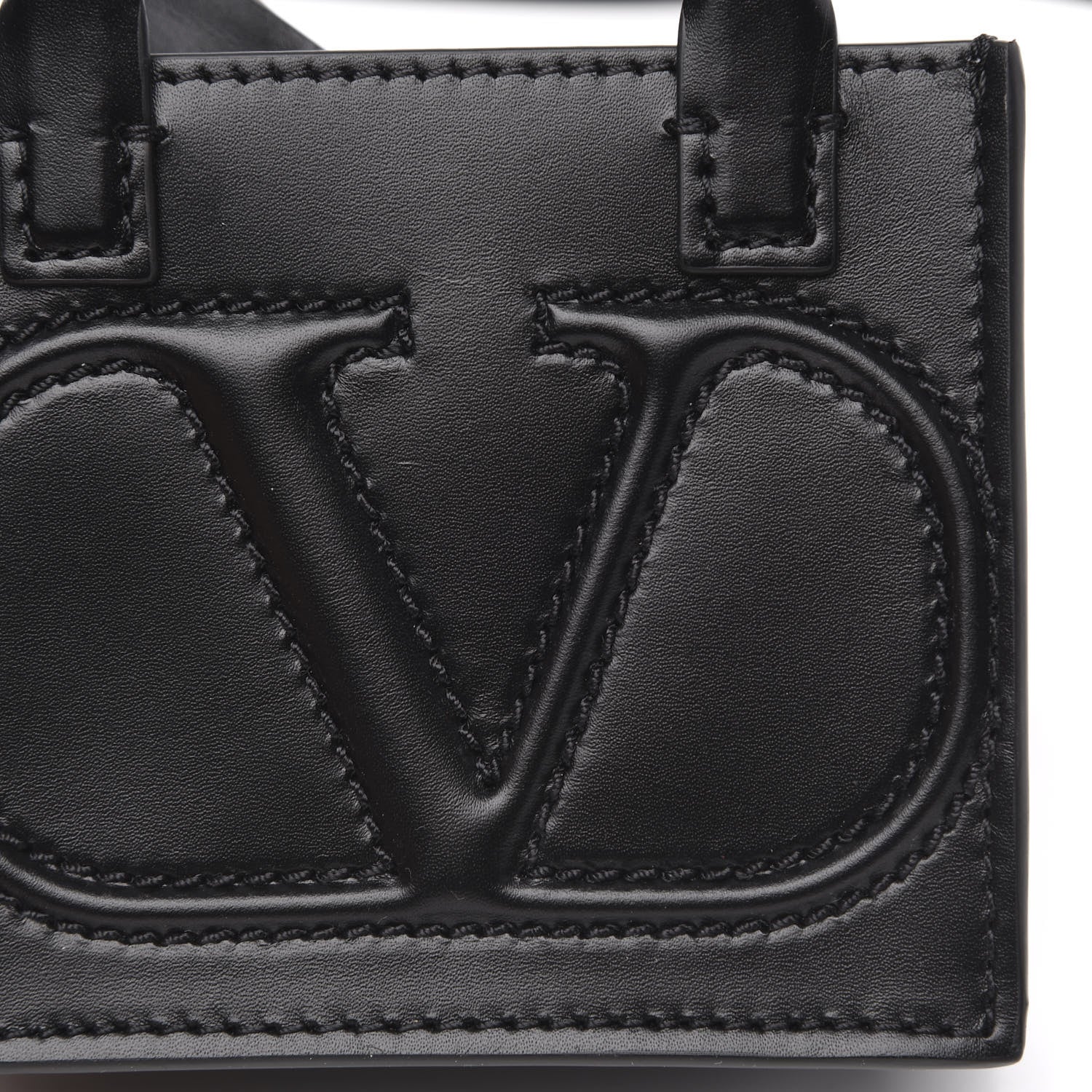 Valentino Garavani Calfskin VLogo Micro Walk Tote Black 9 of 10