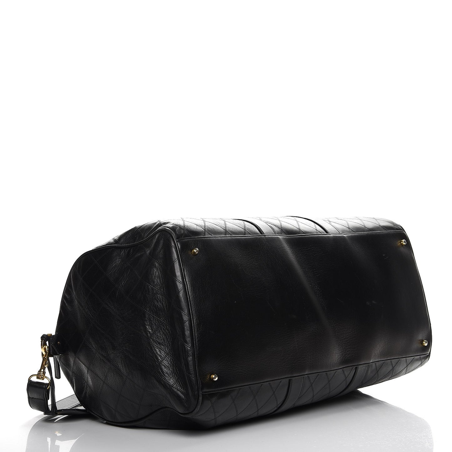 Calfskin Stitched Duffel Bag Black