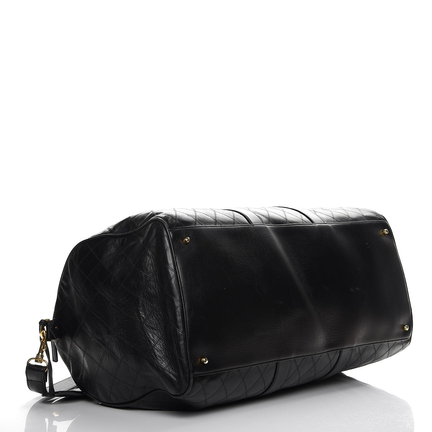 Chanel Calfskin Stitched Duffel Bag Black 5 of 16