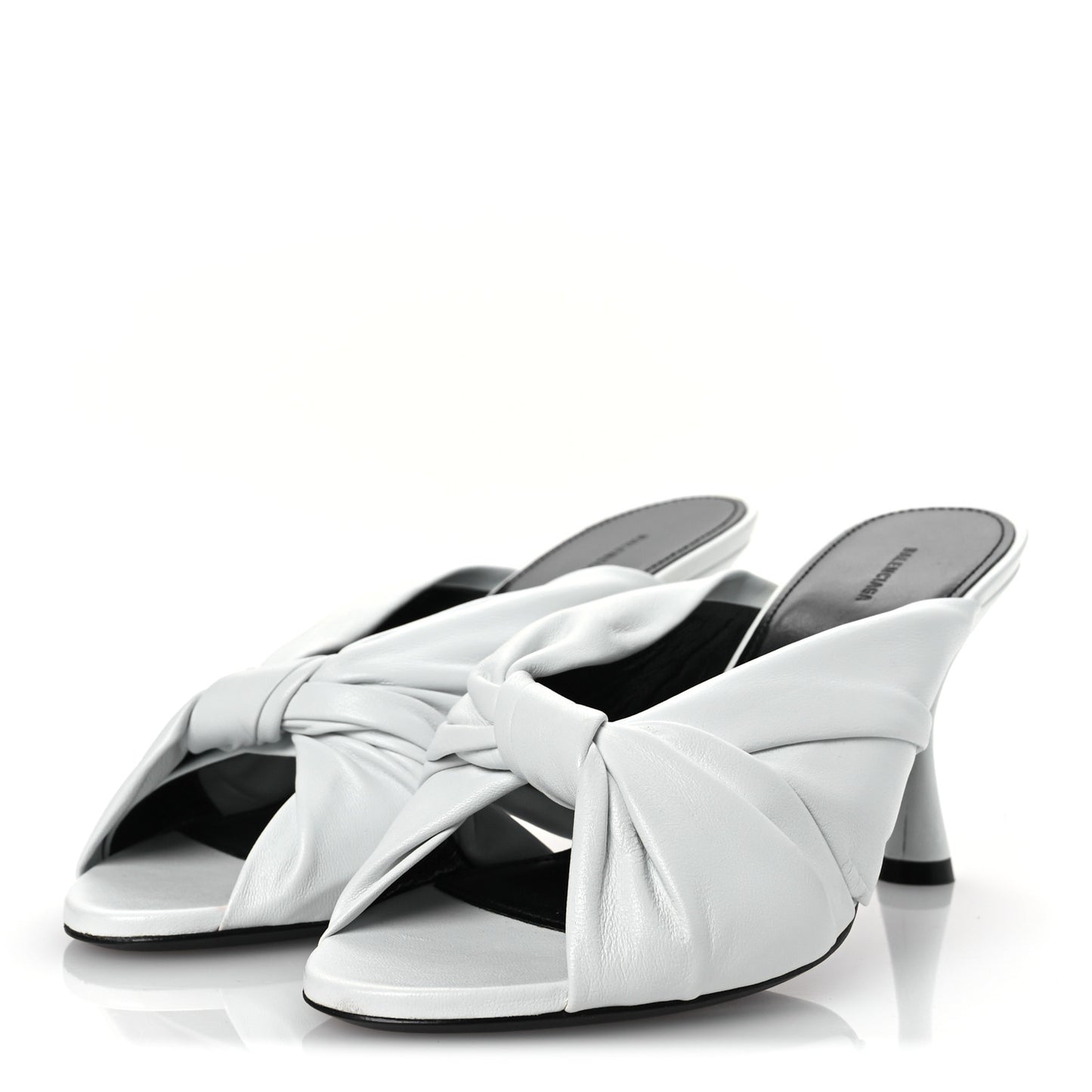 Smooth Nappa Drapy 80mm Sandals 38 White