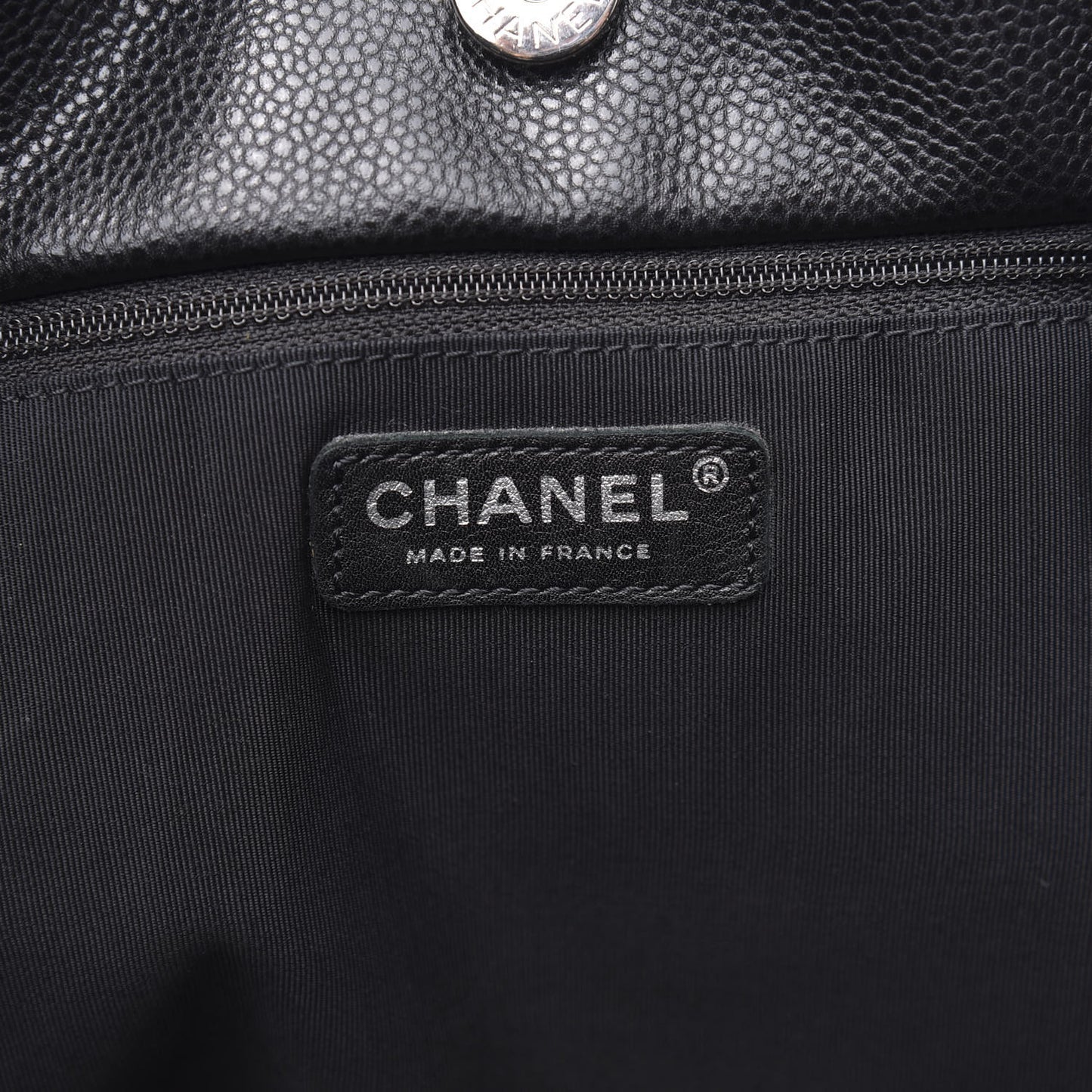 Soft Caviar Large Timeless CC Shopping Tote Black