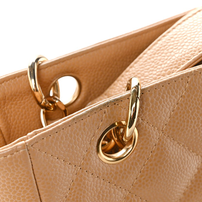 Chanel Caviar Quilted Petit Shopping Tote PST Dark Beige 11 of 14