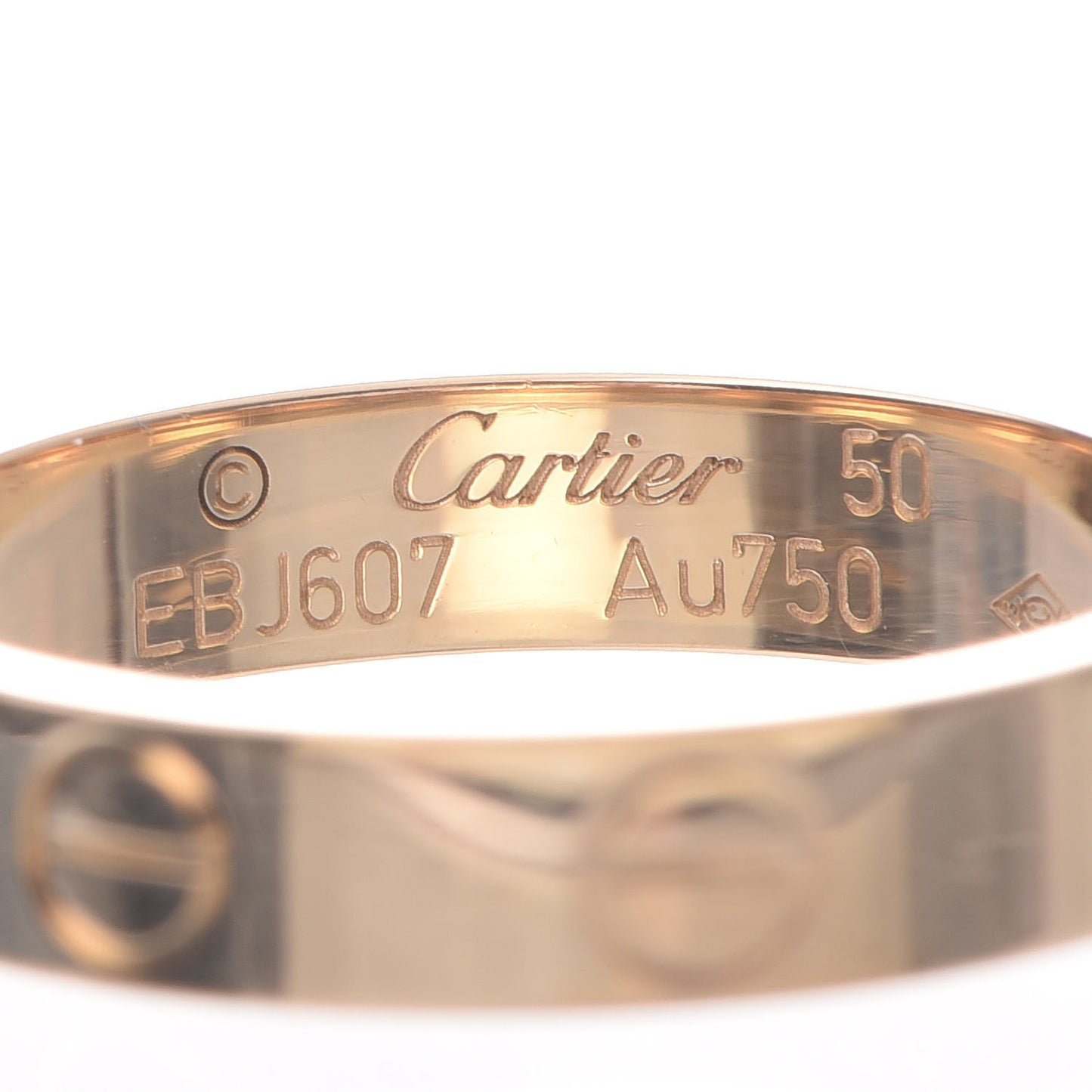 18K Yellow Gold 3.5mm LOVE Wedding Band Ring 50 5.25