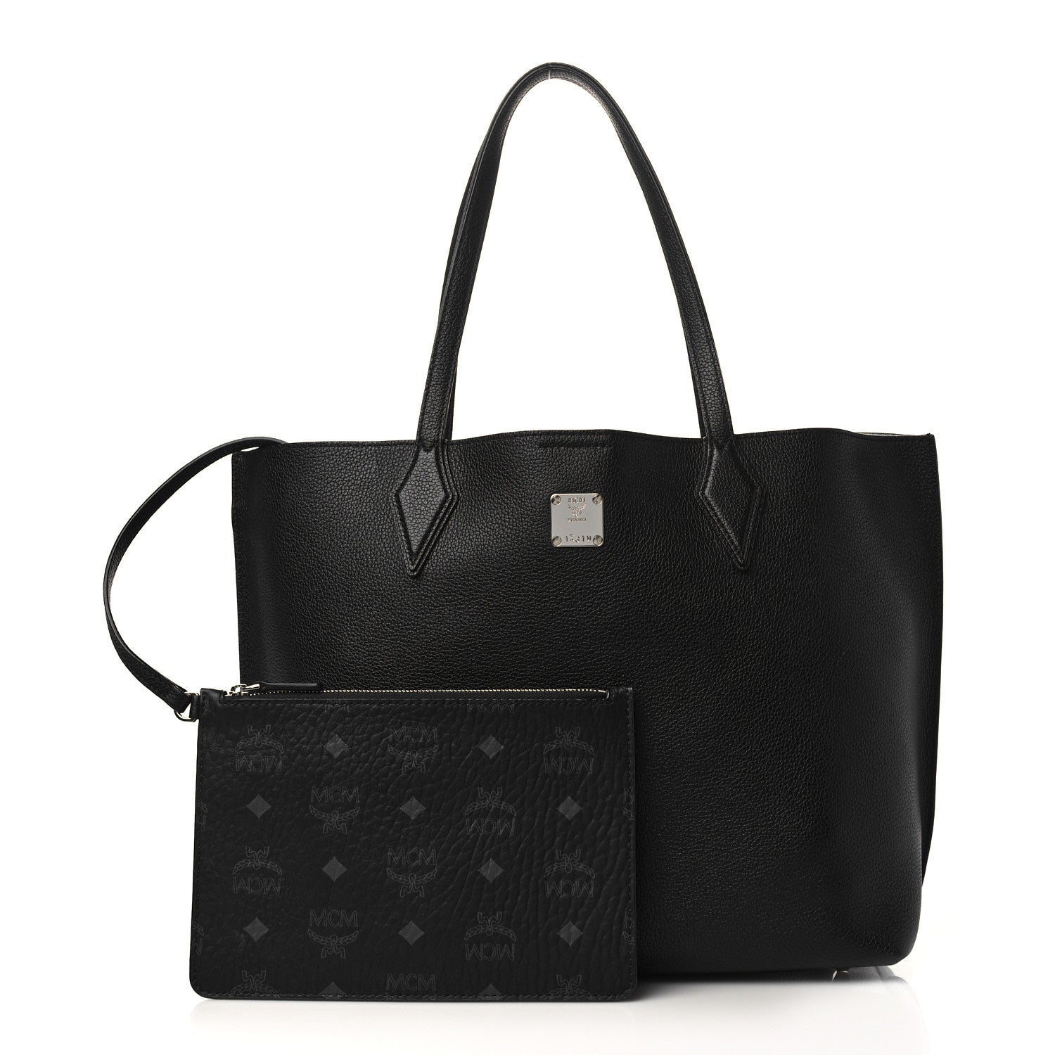 MCM Grained Calfskin Medium Yris Shopper Tote Black 1 of 9