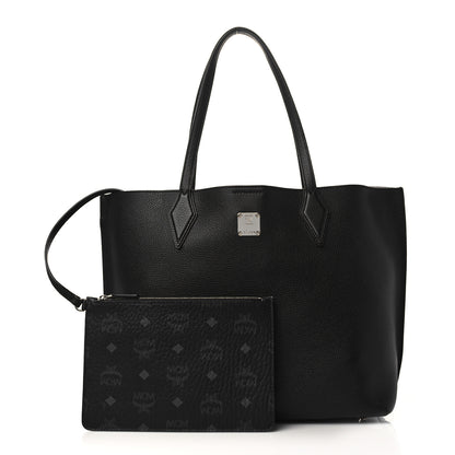 MCM Grained Calfskin Medium Yris Shopper Tote Black 1 of 9