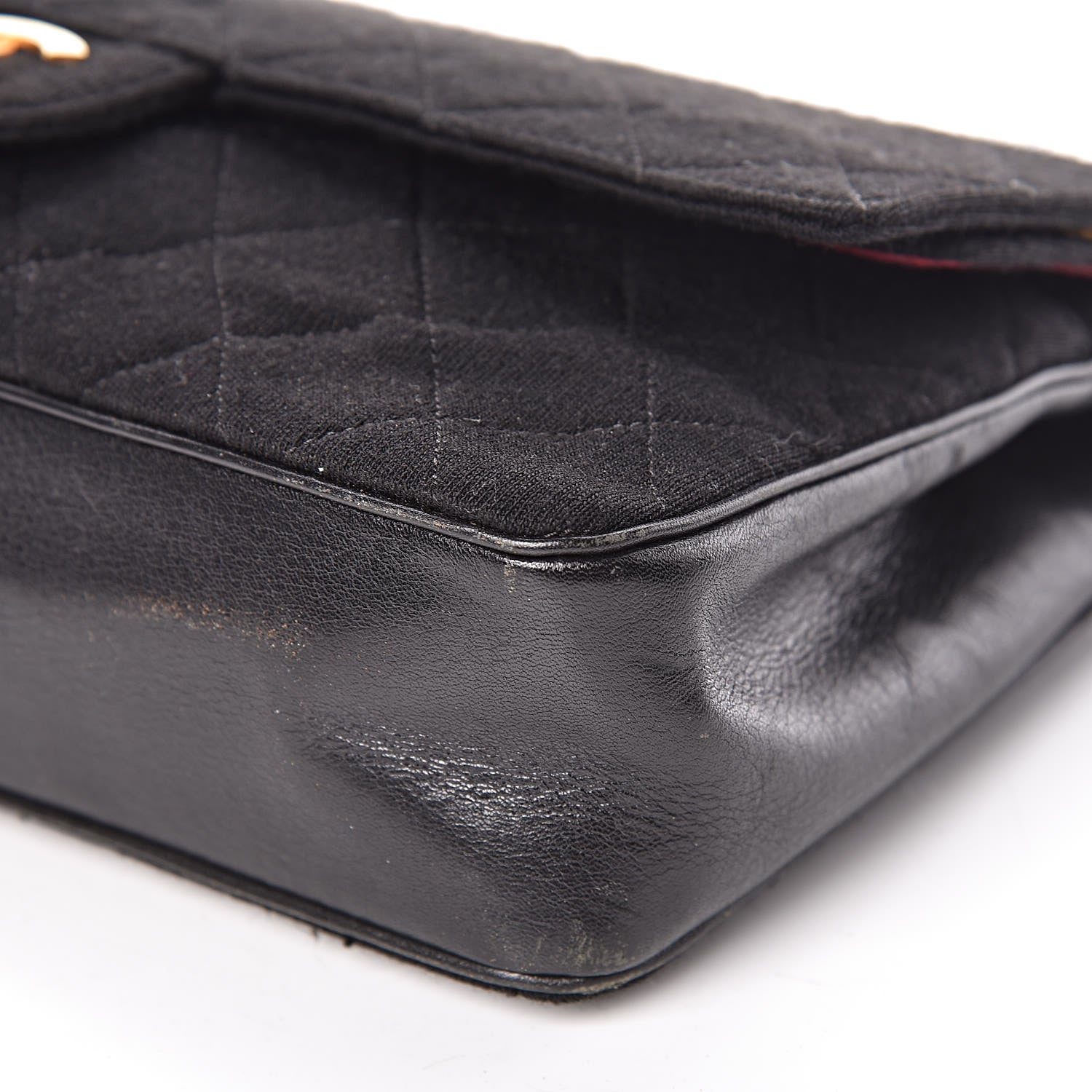 Chanel Jersey Quilted Medium Double Flap Black 6 of 10