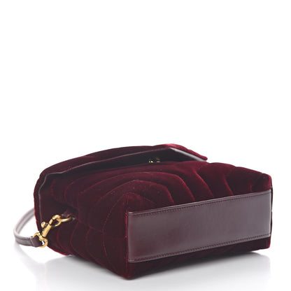 Saint Laurent Velvet Y Quilted Monogram Toy Loulou Crossbody Bag French Burgundy 4 of 12