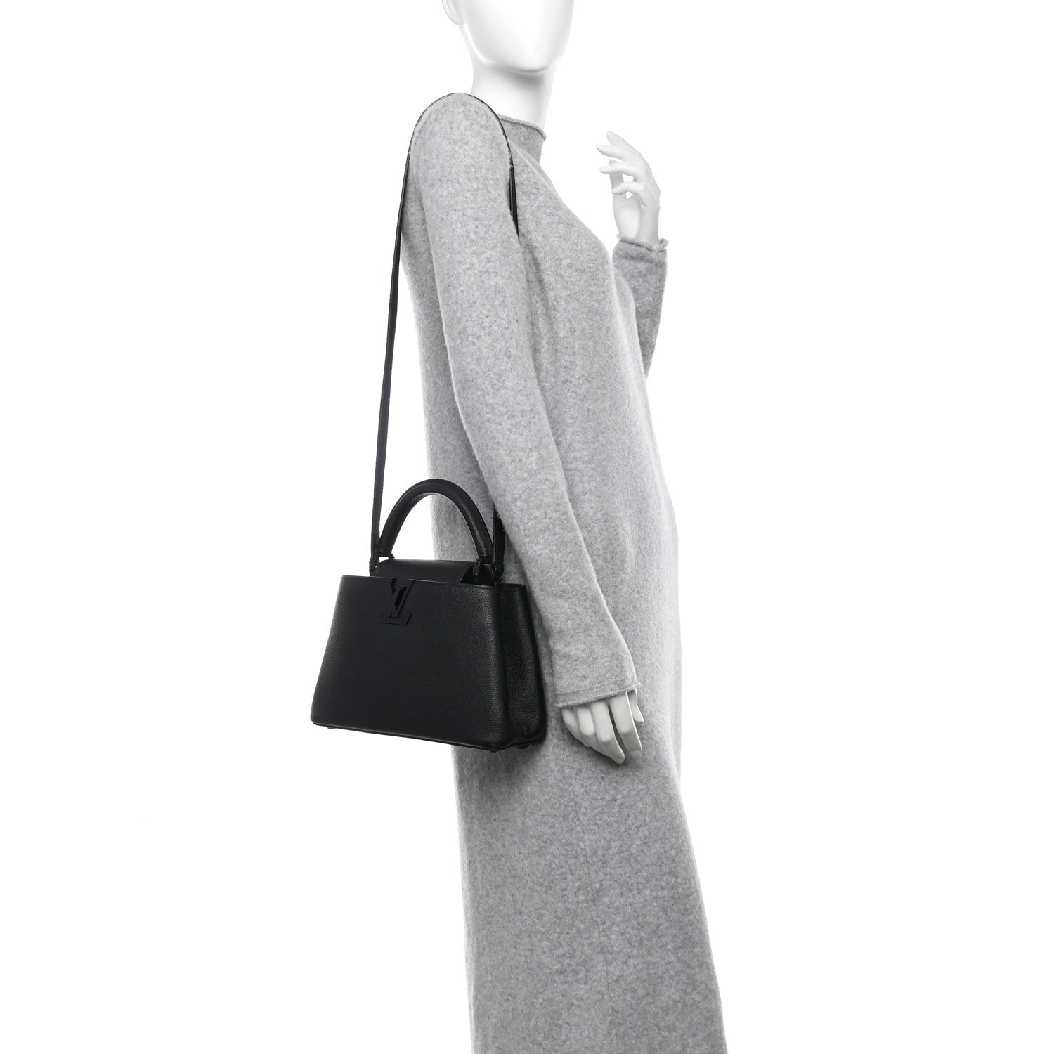 Louis Vuitton Taurillon Capucines BB Matte Black 2 of 11