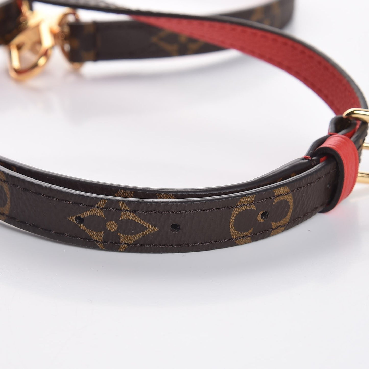 Monogram Adjustable Shoulder Strap Red