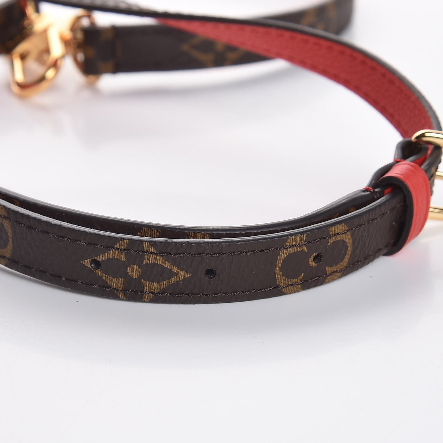 Louis Vuitton Monogram Adjustable Shoulder Strap Red 4 of 5