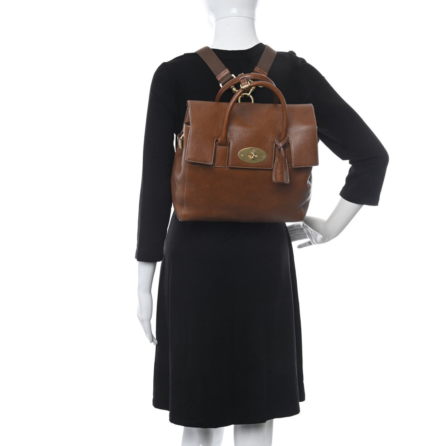 Natural Leather Cara Delevingne Convertible Backpack Brown