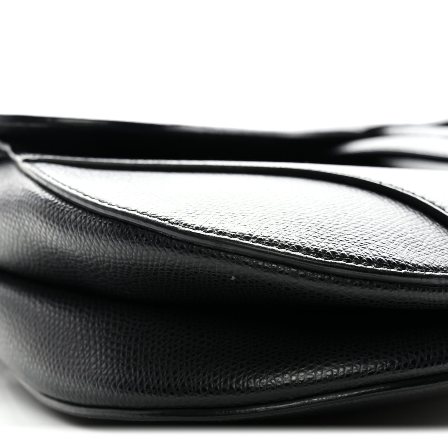 Grained Calfskin Saddle Bag Black