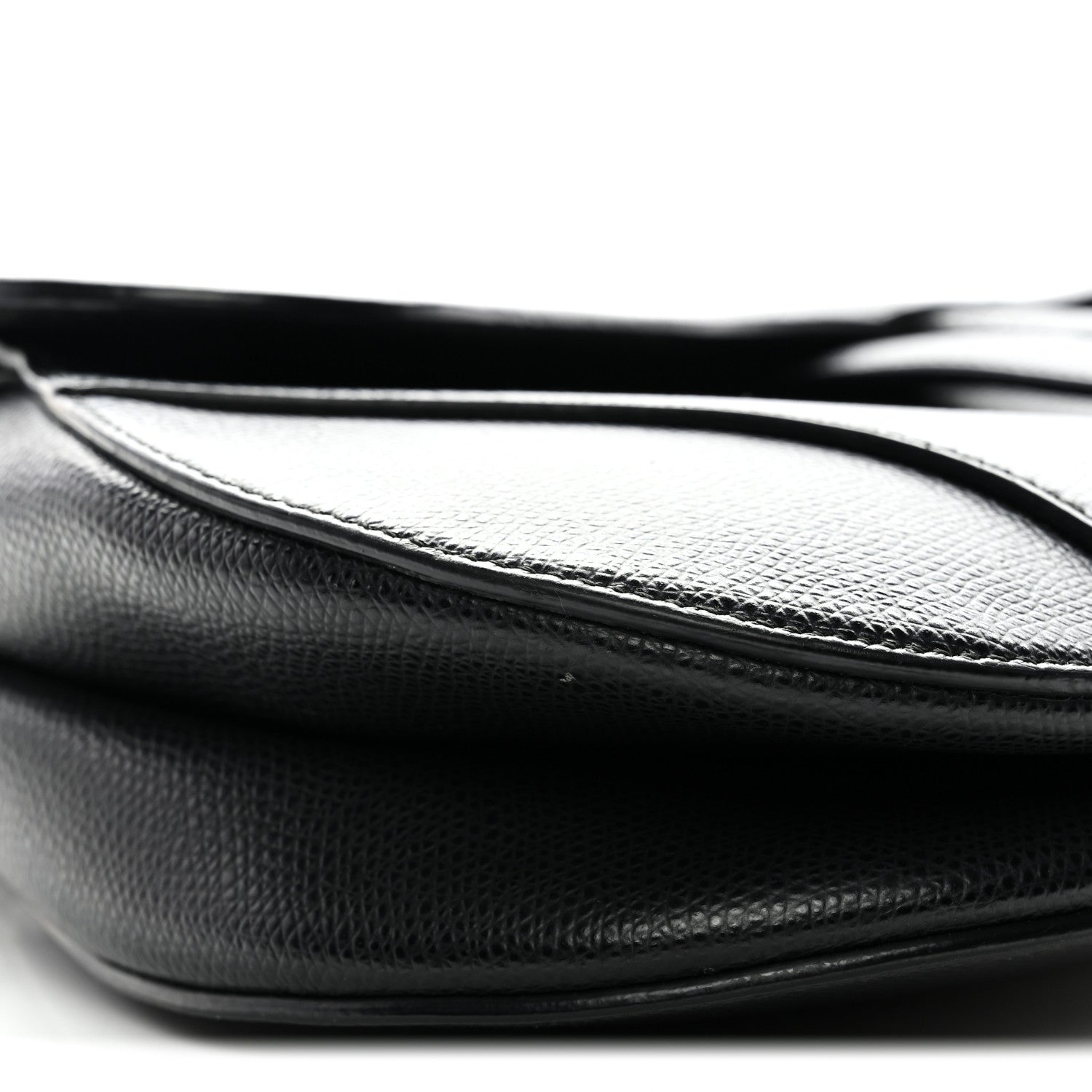 Christian Dior Grained Calfskin Saddle Bag Black 9 of 11