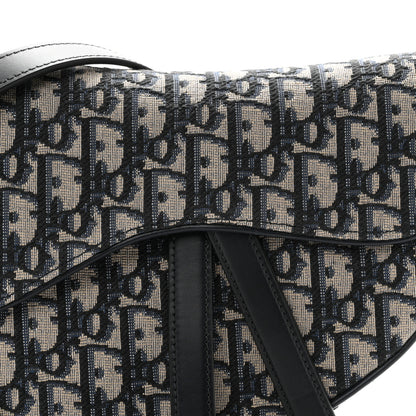 Christian Dior Oblique Saddle Bag With Strap Blue 8 of 10