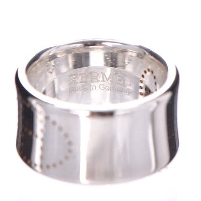 Hermes Sterling Silver Eclipse Ruban Ring GM 52 6 4 of 5