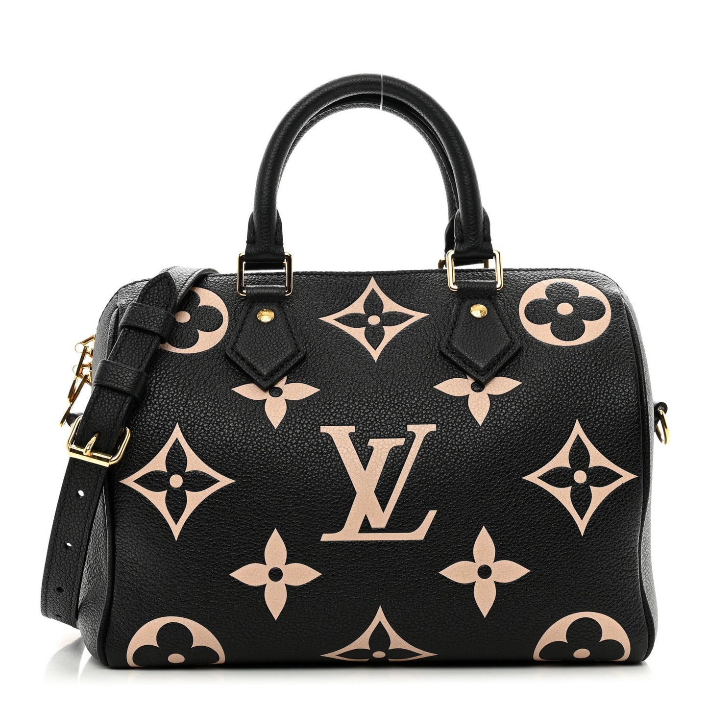 Empreinte Monogram Giant Speedy Bandouliere 25 Black Beige