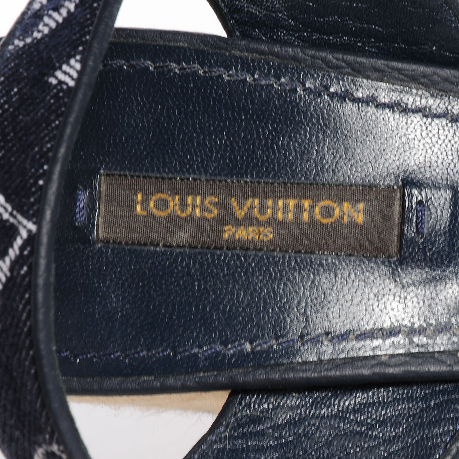 Louis Vuitton Monogram Denim Formentera Wedge Pumps 8.5 Grand Blue 8 of 9