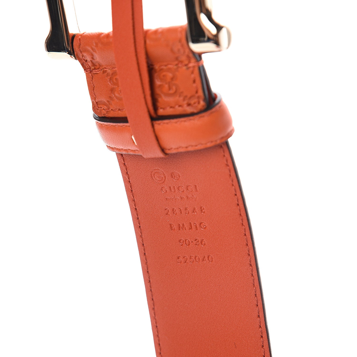 Gucci Soft Microguccissima 40mm Belt 90 36 Sun Orange 4 of 4