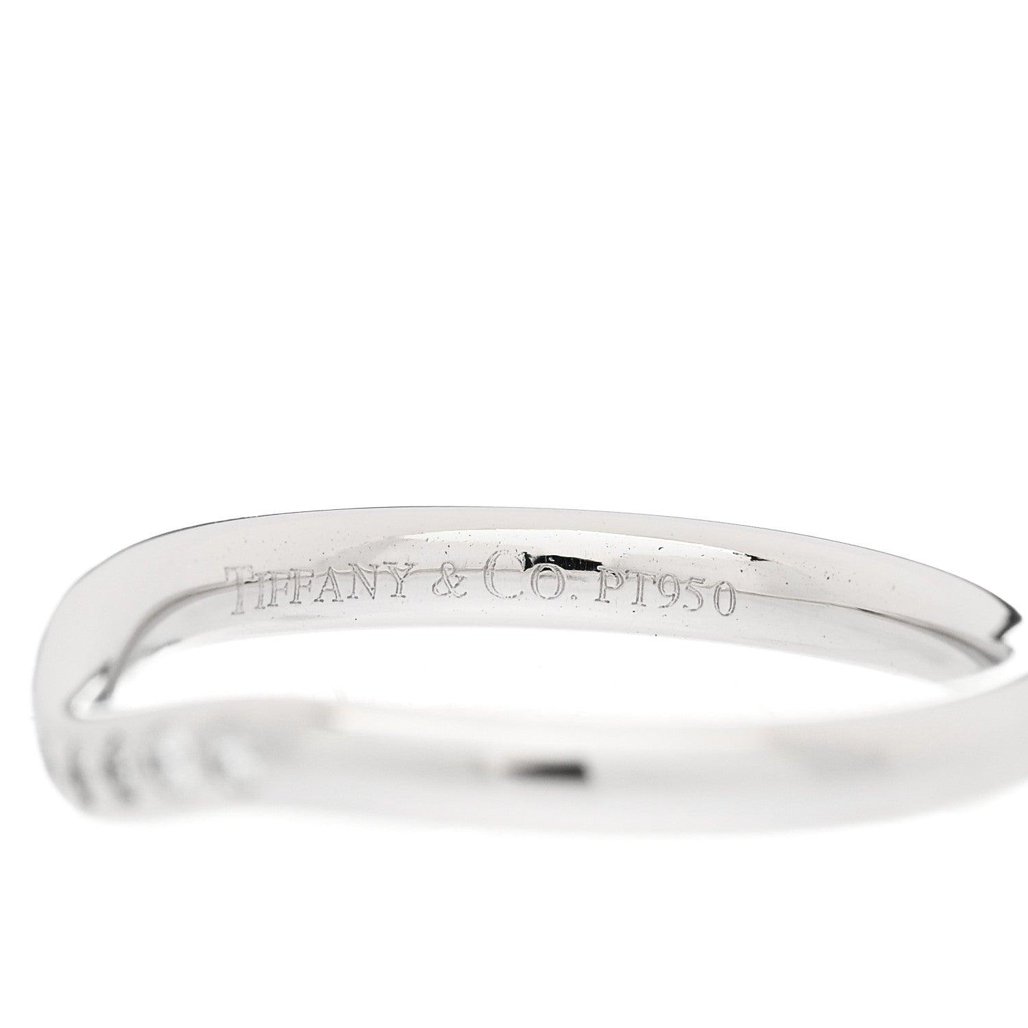 Tiffany Platinum Diamond Elsa Peretti Curved Wedding Band Ring 48 4.5 4 of 6