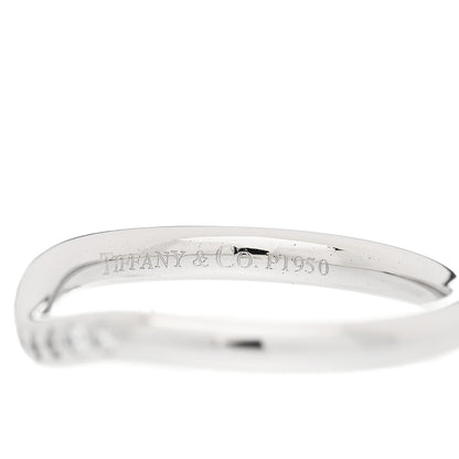 Tiffany Platinum Diamond Elsa Peretti Curved Wedding Band Ring 48 4.5 4 of 6