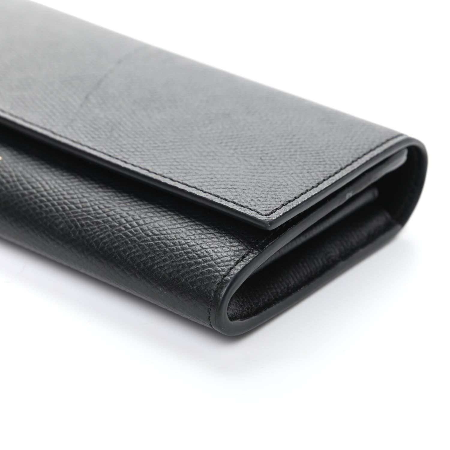 Celine Grained Calfskin Large Flap Wallet Black 8 of 8