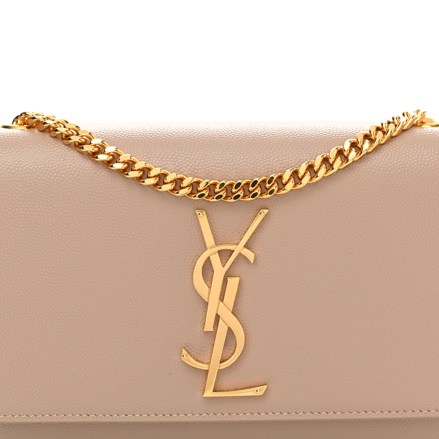 Saint Laurent Grain De Poudre Small Monogram Kate Satchel Dark Beige 8 of 11