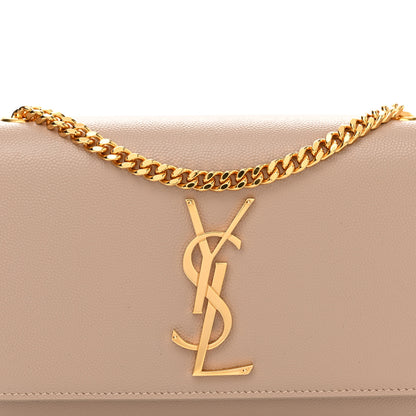 Saint Laurent Grain De Poudre Small Monogram Kate Satchel Dark Beige 8 of 11