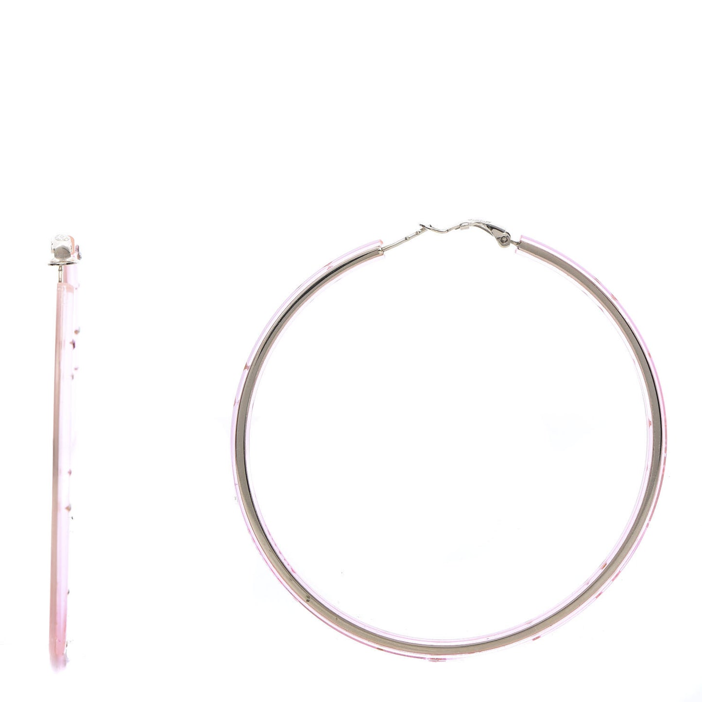 Crystal Hoop Earrings Pink Multicolor