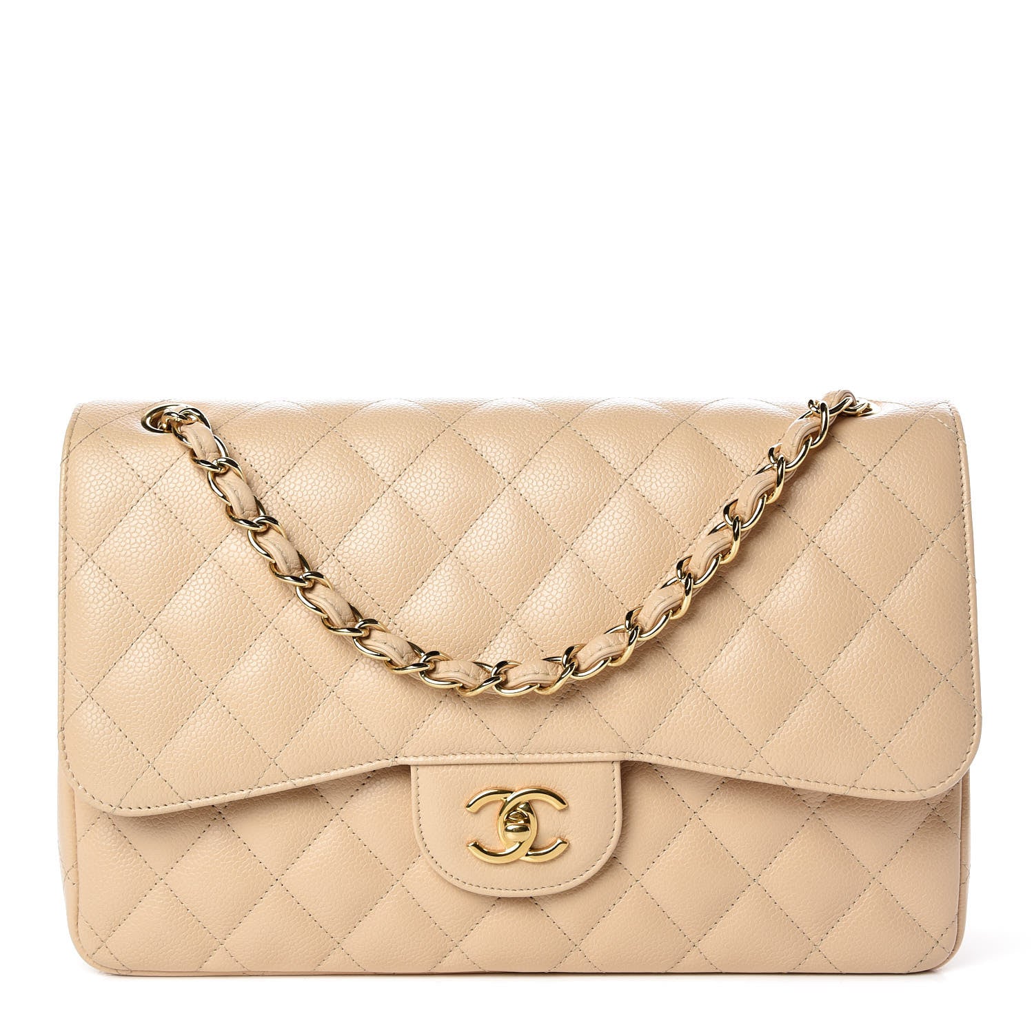 Chanel Caviar Quilted Jumbo Double Flap Beige Clair 1 of 10