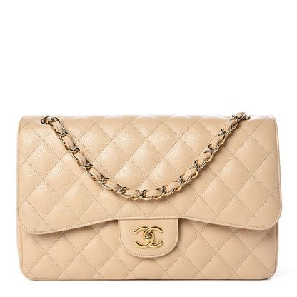 Chanel Caviar Quilted Jumbo Double Flap Beige Clair 1 of 10