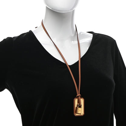 Hermes Swift Large O'Kelly Pendant Necklace Gold 2 of 9