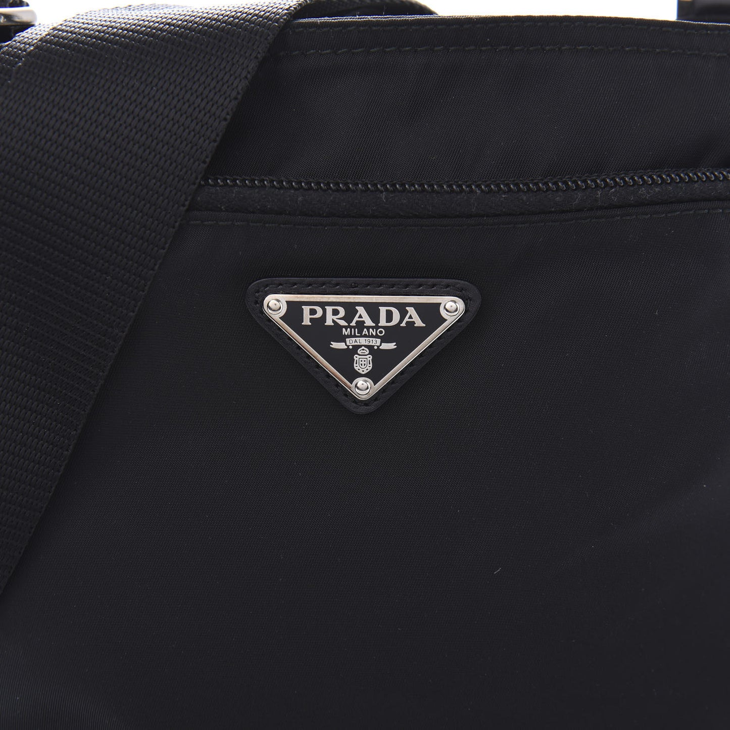 Nylon Vela Flat Messenger Bag Black