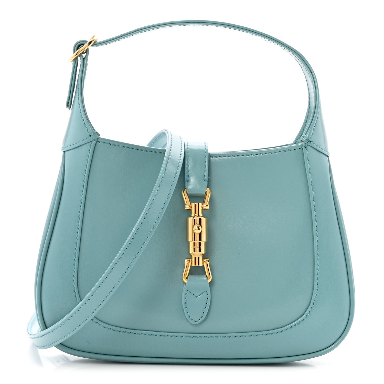 Gucci Boarded Dyana Lux Calfskin Mini Jackie 1961 Hobo Dusty Azure 1 of 13