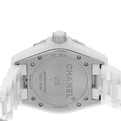Chanel Stainless Steel Ceramic Diamond 38mm J12 Automatic Watch Pink 4 of 5