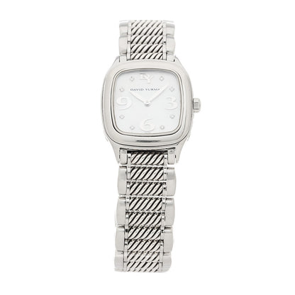 David Yurman Stainless Steel Diamond Mother of Pearl 25mm Thoroughbred Quartz Watch 1 of 4