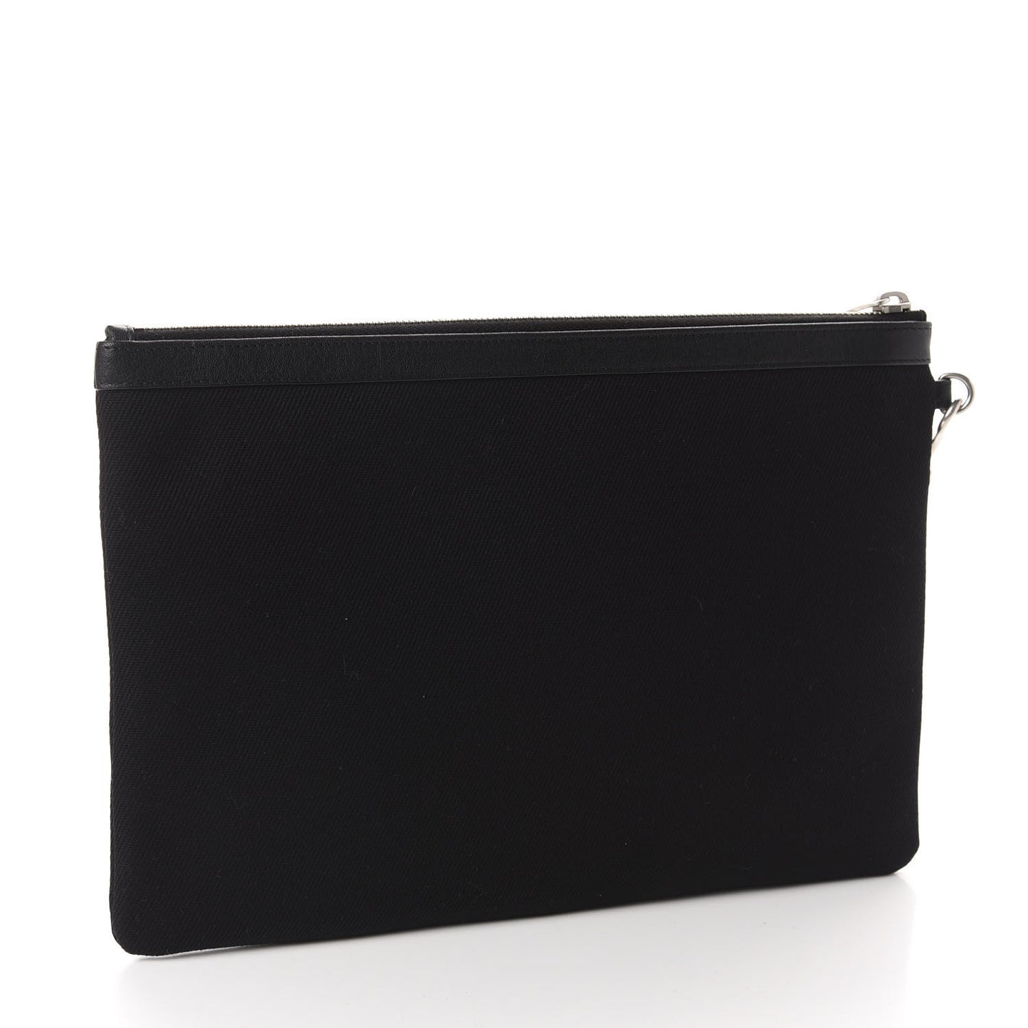 Linen Canvas Rive Gouche Zipped Pouch Black