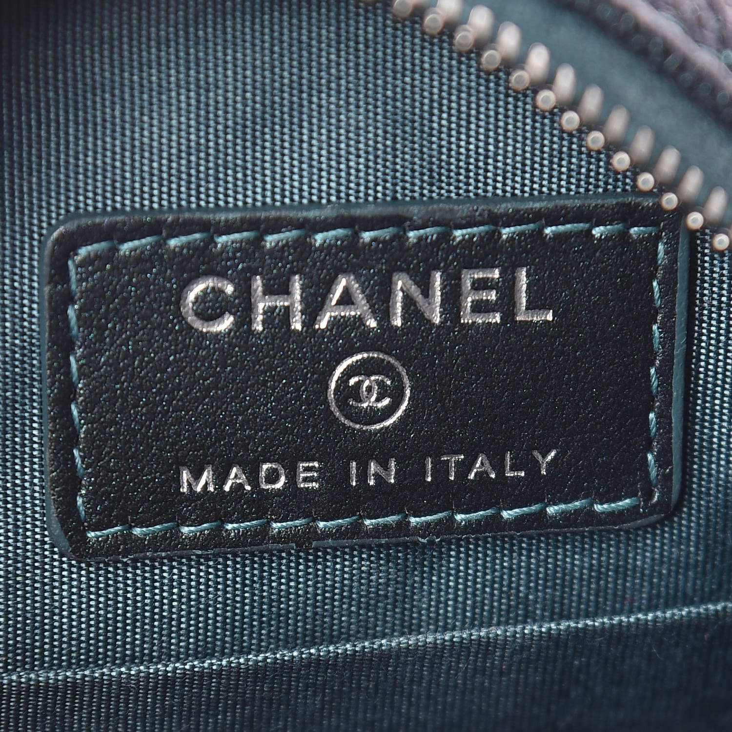 Chanel Iridescent Caviar Quilted Round Filigree Crossbody Dark Turquoise 6 of 11