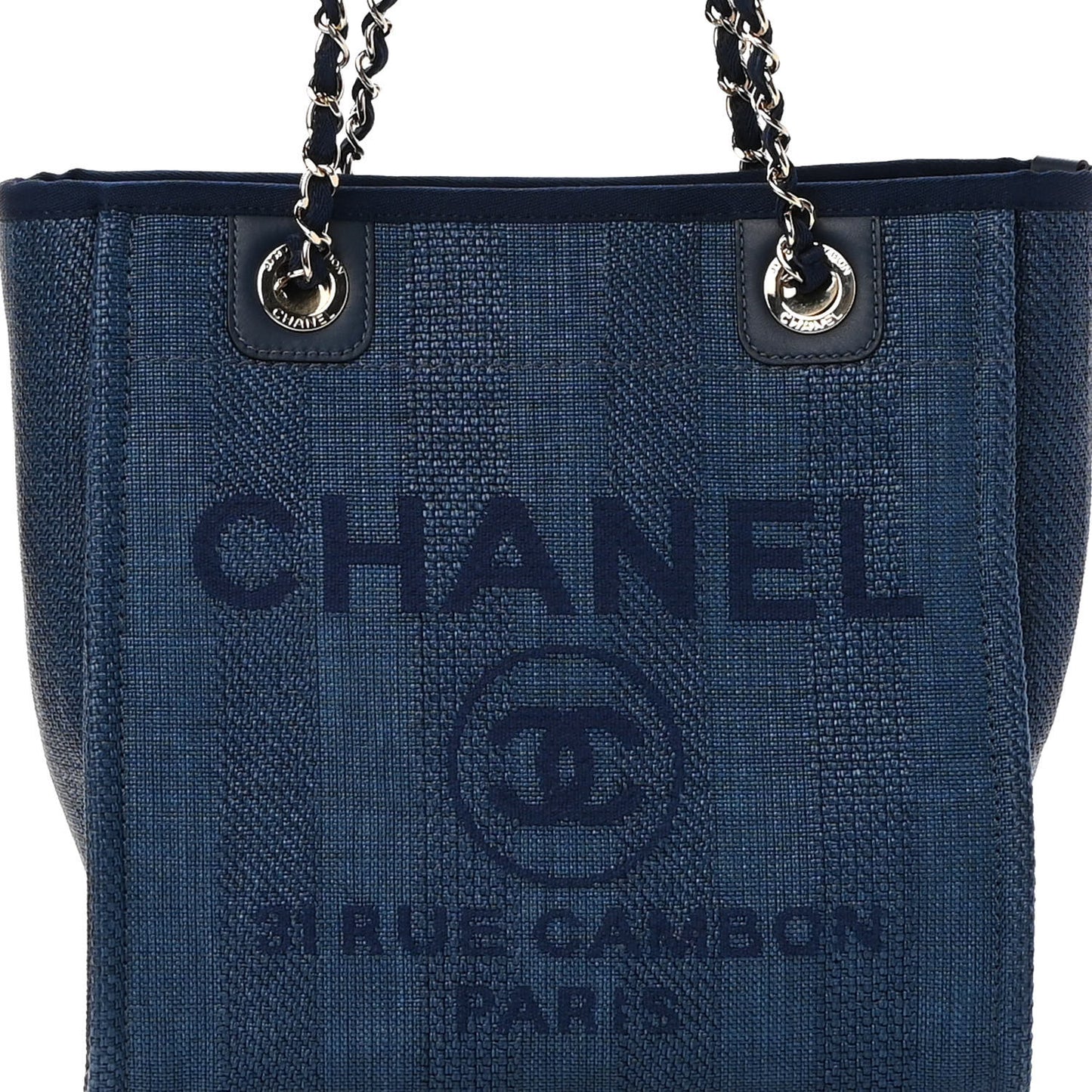 Mixed Fibers Mini Deauville Tote Navy Blue