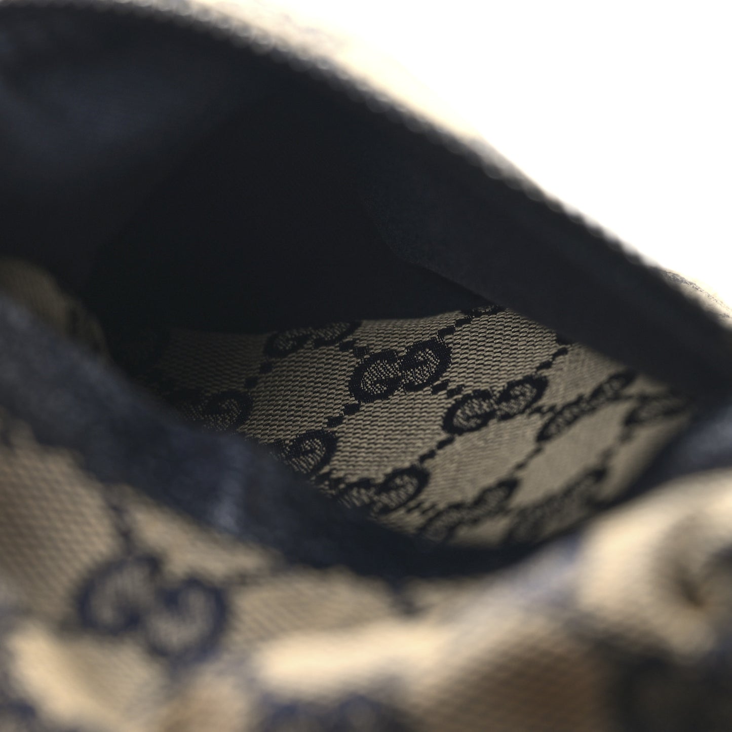 GG Monogram Web Double Pocket Belt Bag Navy
