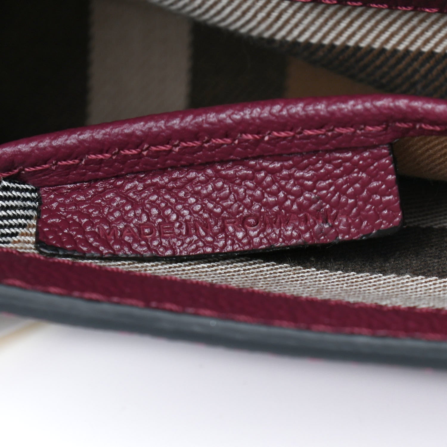 Burberry Soft Grain Calfskin Small Buckle Bag Dark Plum 6 of 8