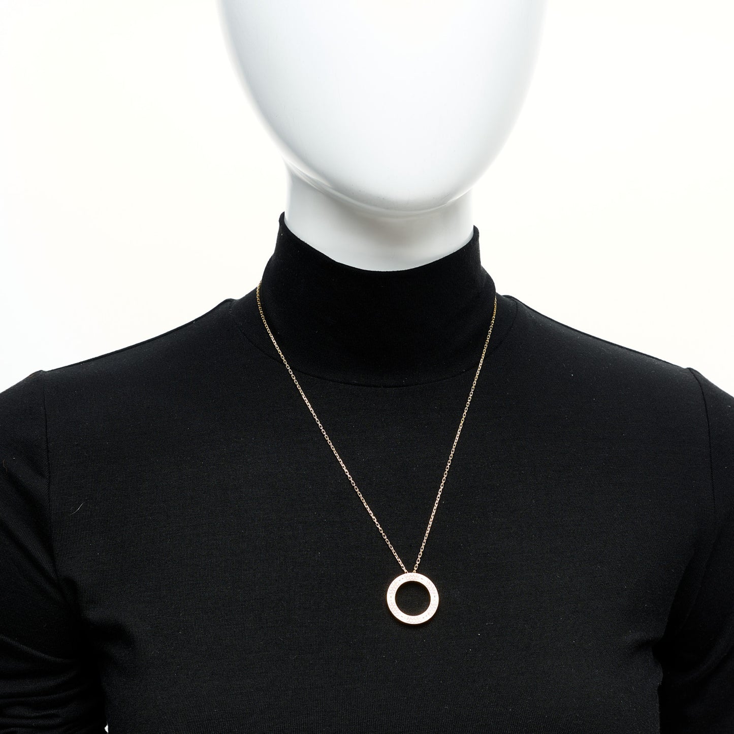 18K Yellow Gold Diamond LOVE Paved Necklace